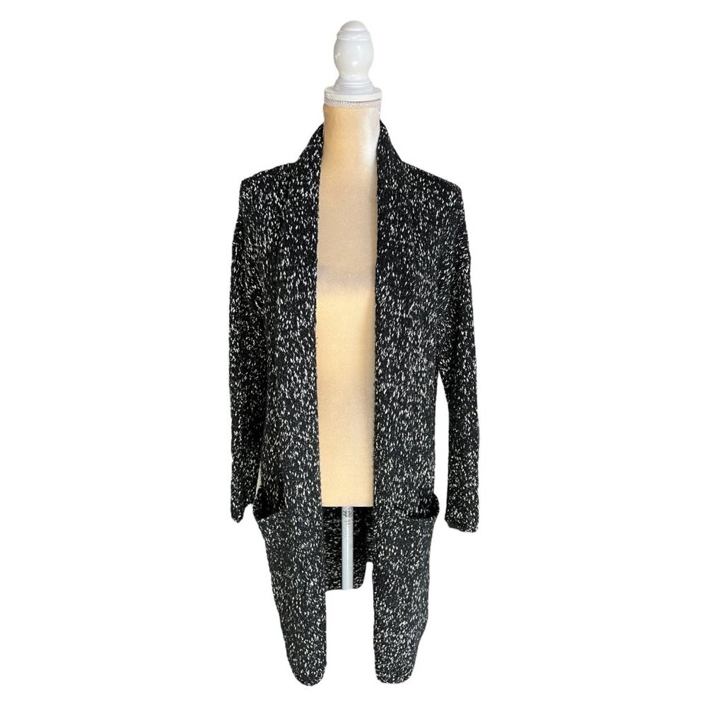 Young Fabulous & Broke Boucle Knit Cardigan Size M Medium Black